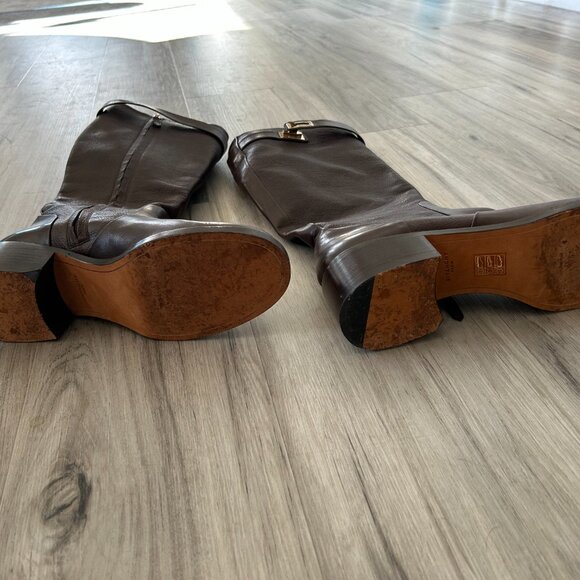 Givenchy Shark Lock Tall Riding Boots, Brown, size 40.5 - Picture 4 of 5